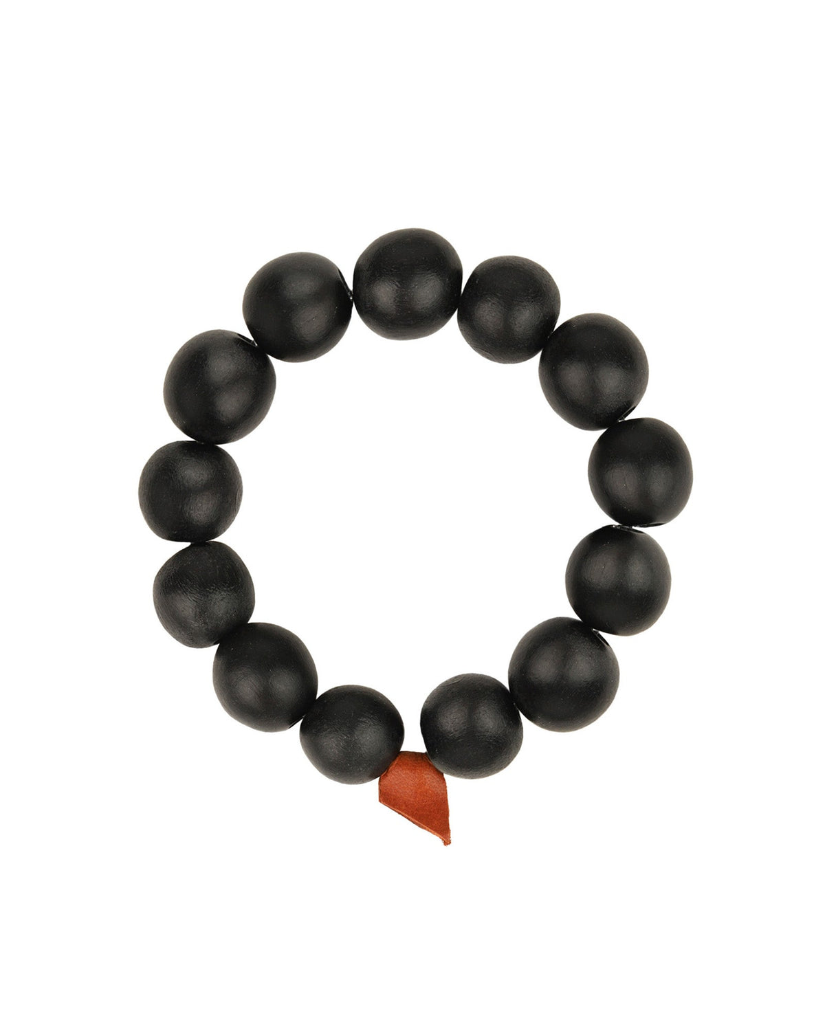 Mahogany Beaded & Leather Bracelet