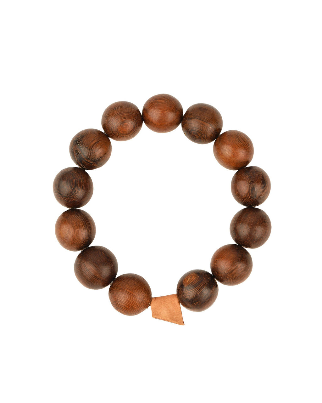 Mahogany Beaded & Leather Bracelet