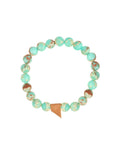 Green African Agate Bracelet  with Leather Tag