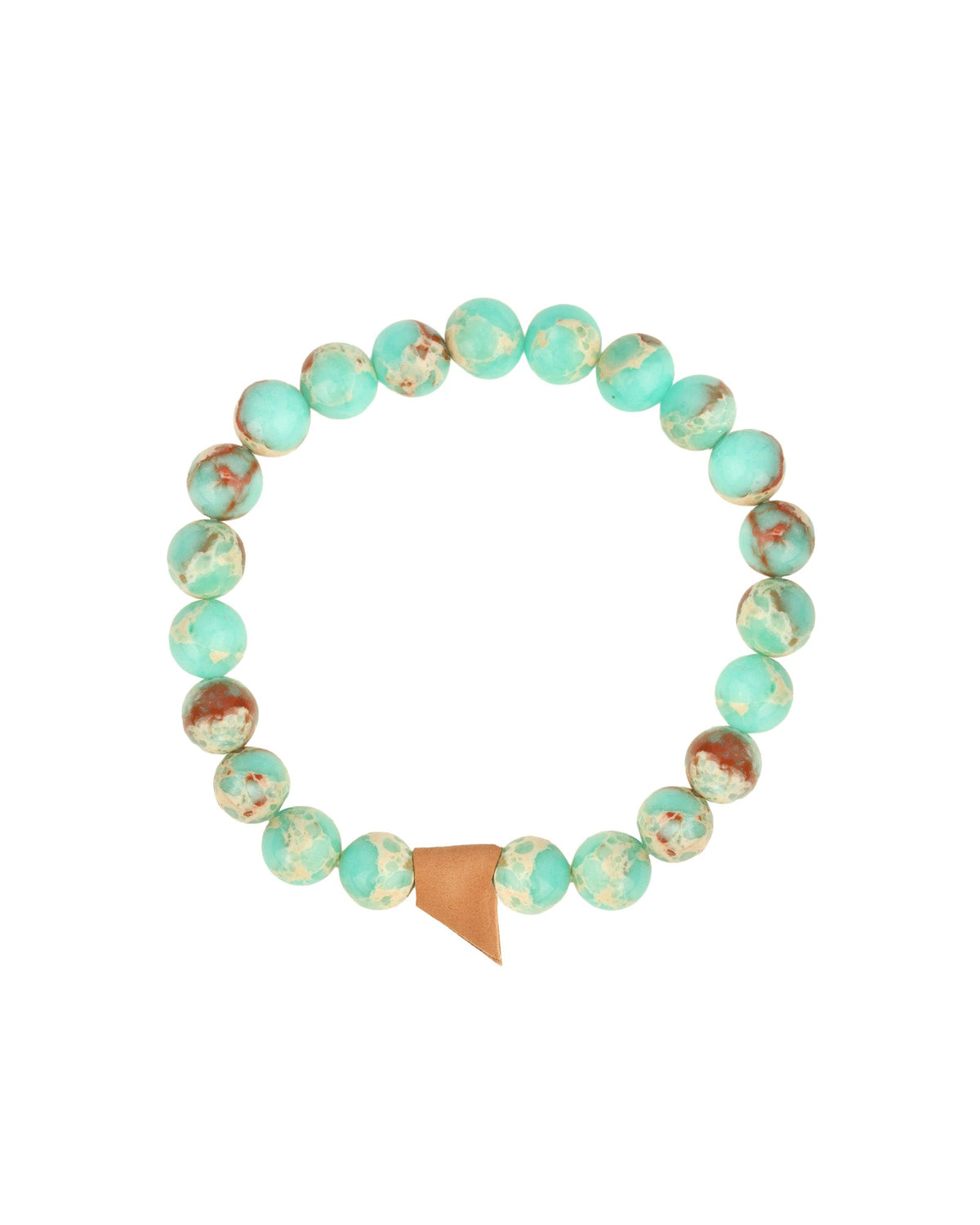 Green African Agate Bracelet  with Leather Tag
