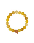Yellow Agate Beaded & Leather Bracelet