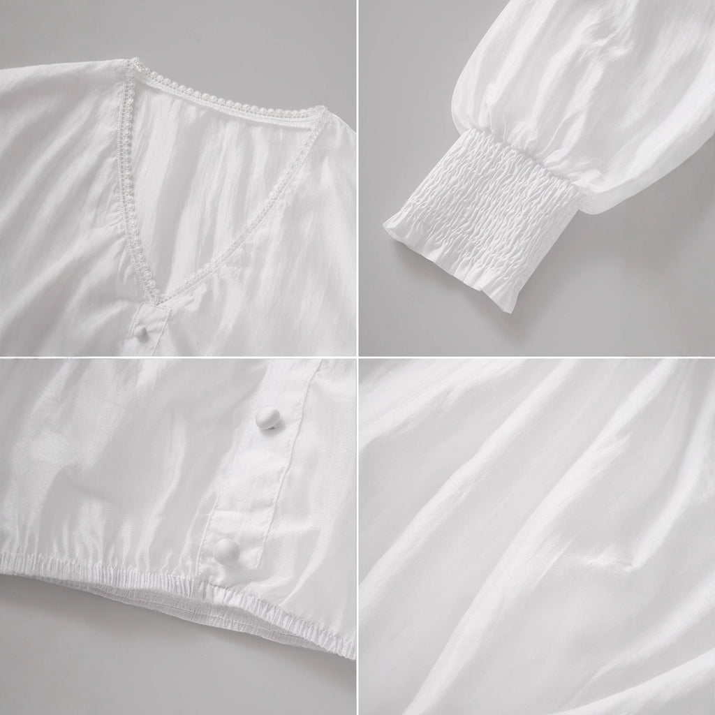 Button Front Dirndl Blouse