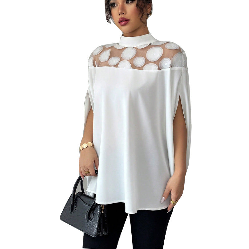 Mesh Batwing Sleeve Top