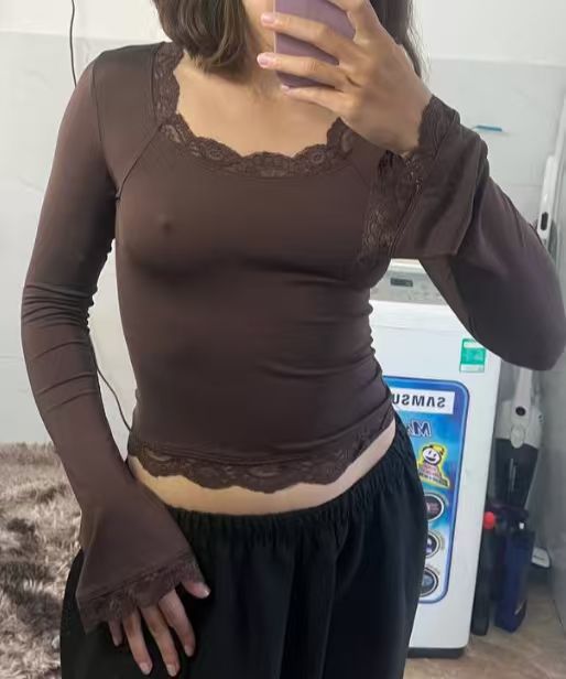 Lace Trim Sleeveless Crop Top