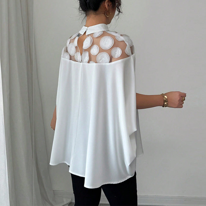 Mesh Batwing Sleeve Top