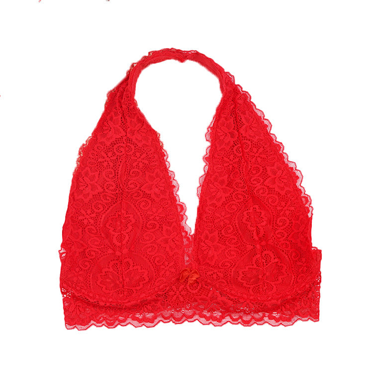 The Lace Blossom | Women's Wireless Lace Halter Push-Up Bra