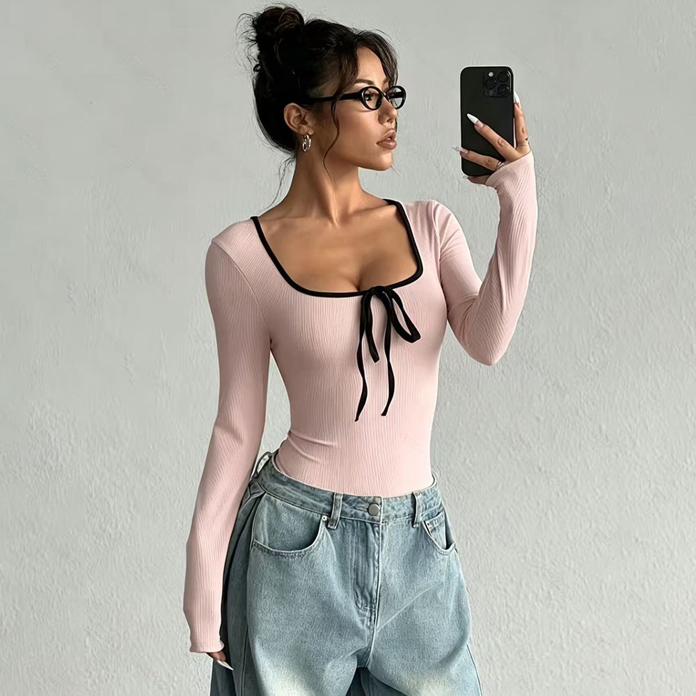 Lace Up Ribbed Playsuit