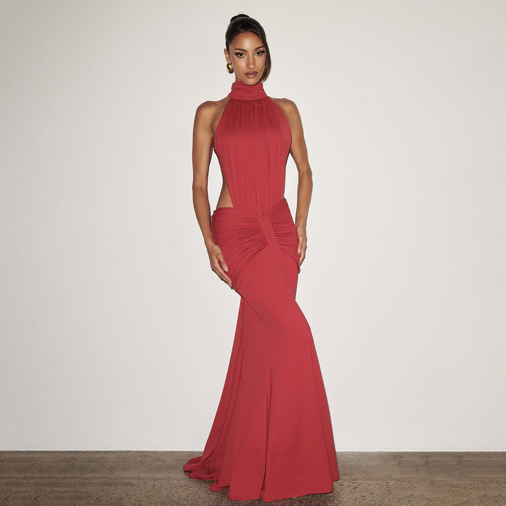 Halter Neck Fishtail Evening Gown