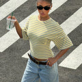 Striped Round Neck Waist Top