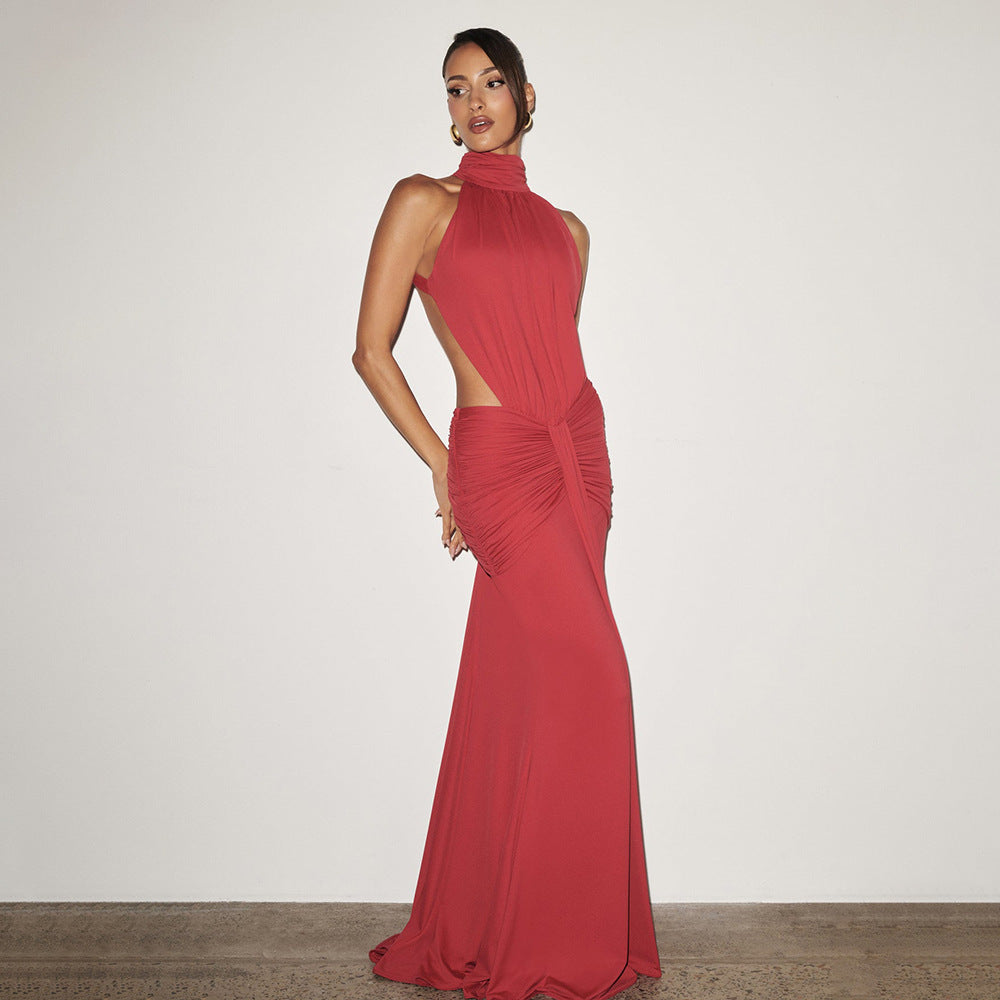 Halter Neck Fishtail Evening Gown