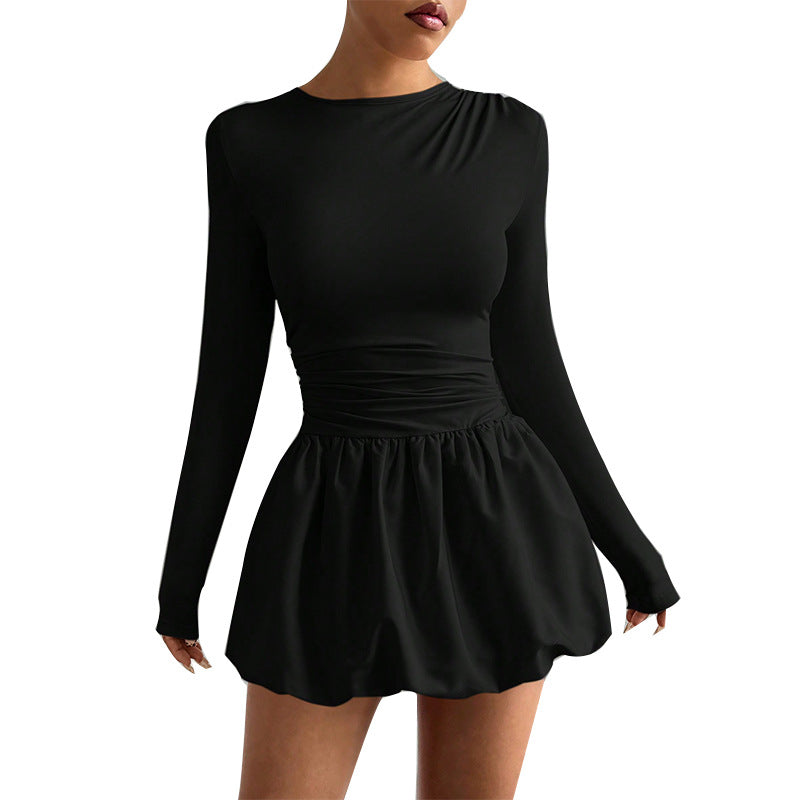 Long Sleeve Tulle Skirt Dress