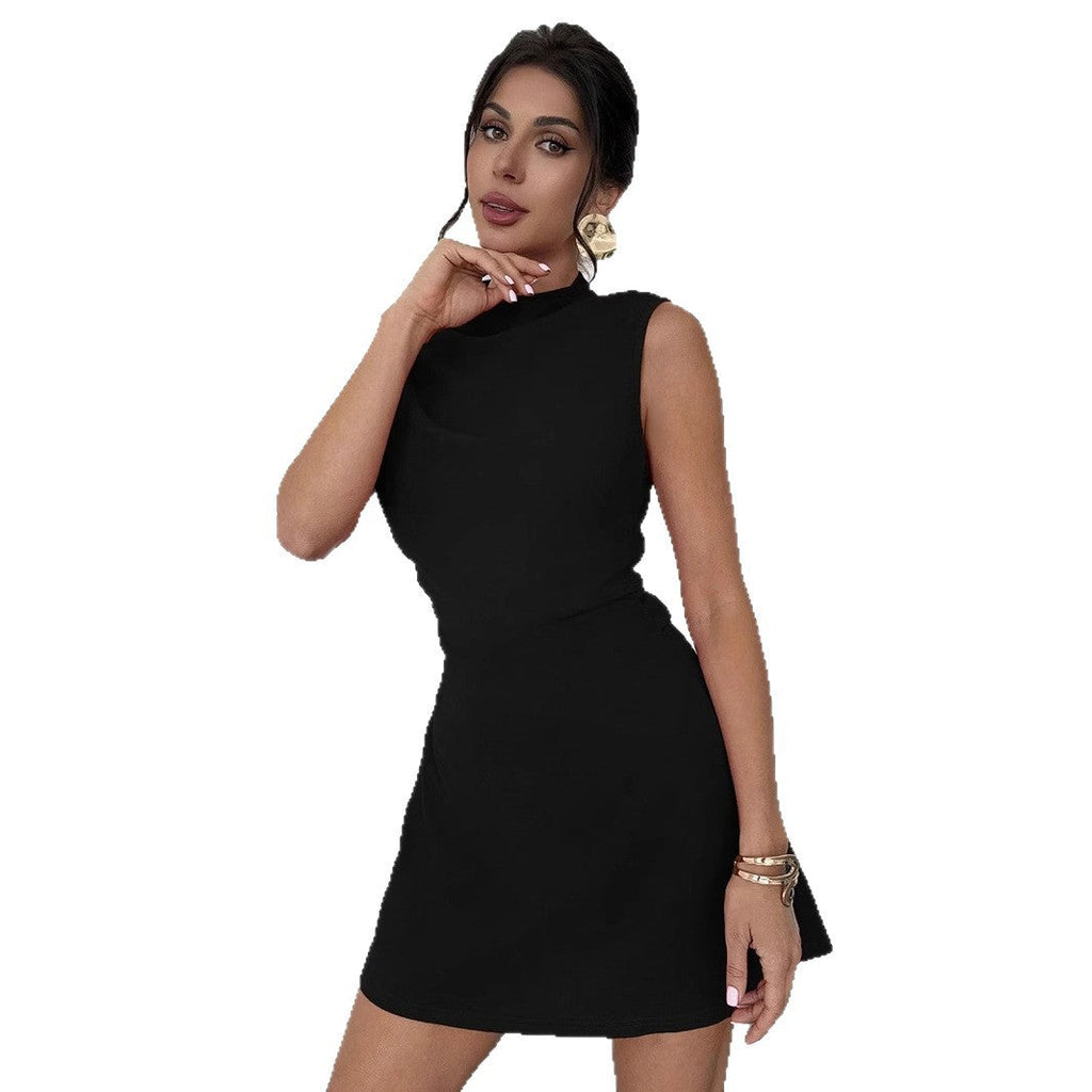 Satin Sleeveless A-Line Mini Dress