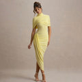 Pleated Maxi Dress with Shawl