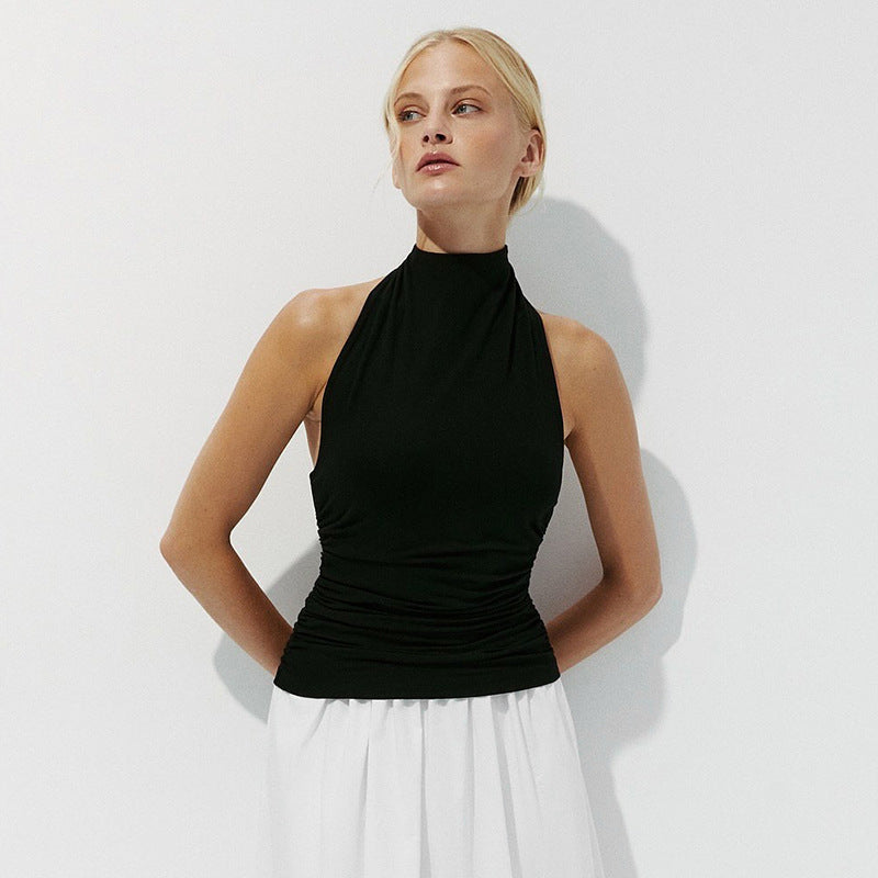 Halter Mock Neck Tank Top