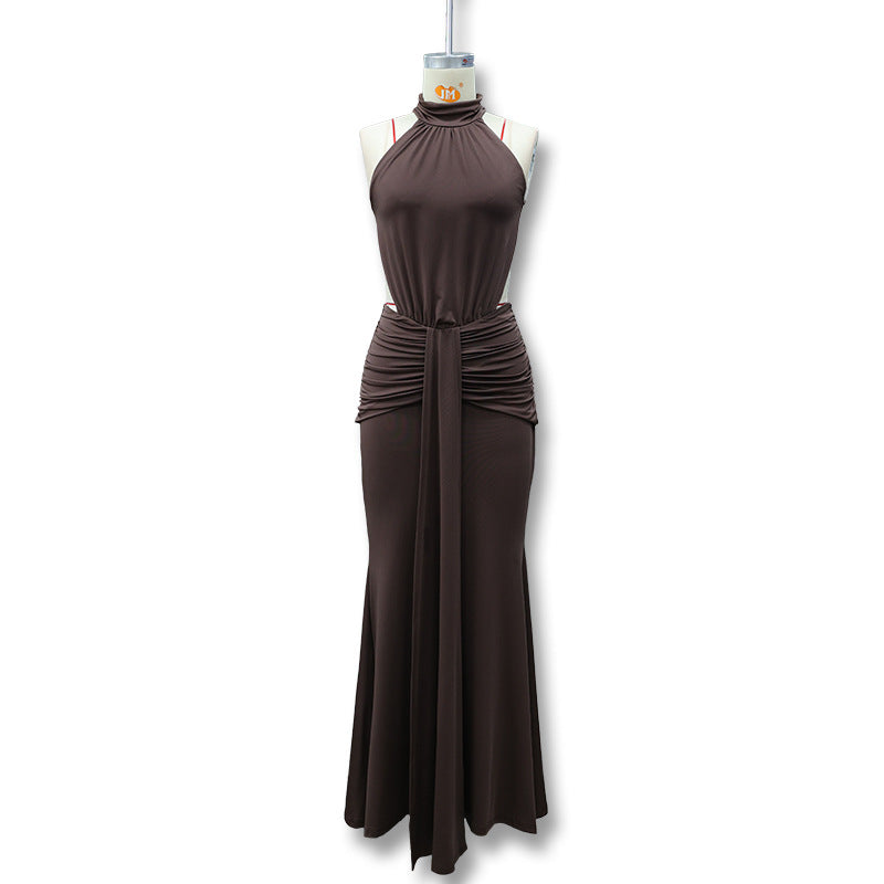 Halter Neck Fishtail Evening Gown