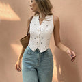 Button Front Knit Vest