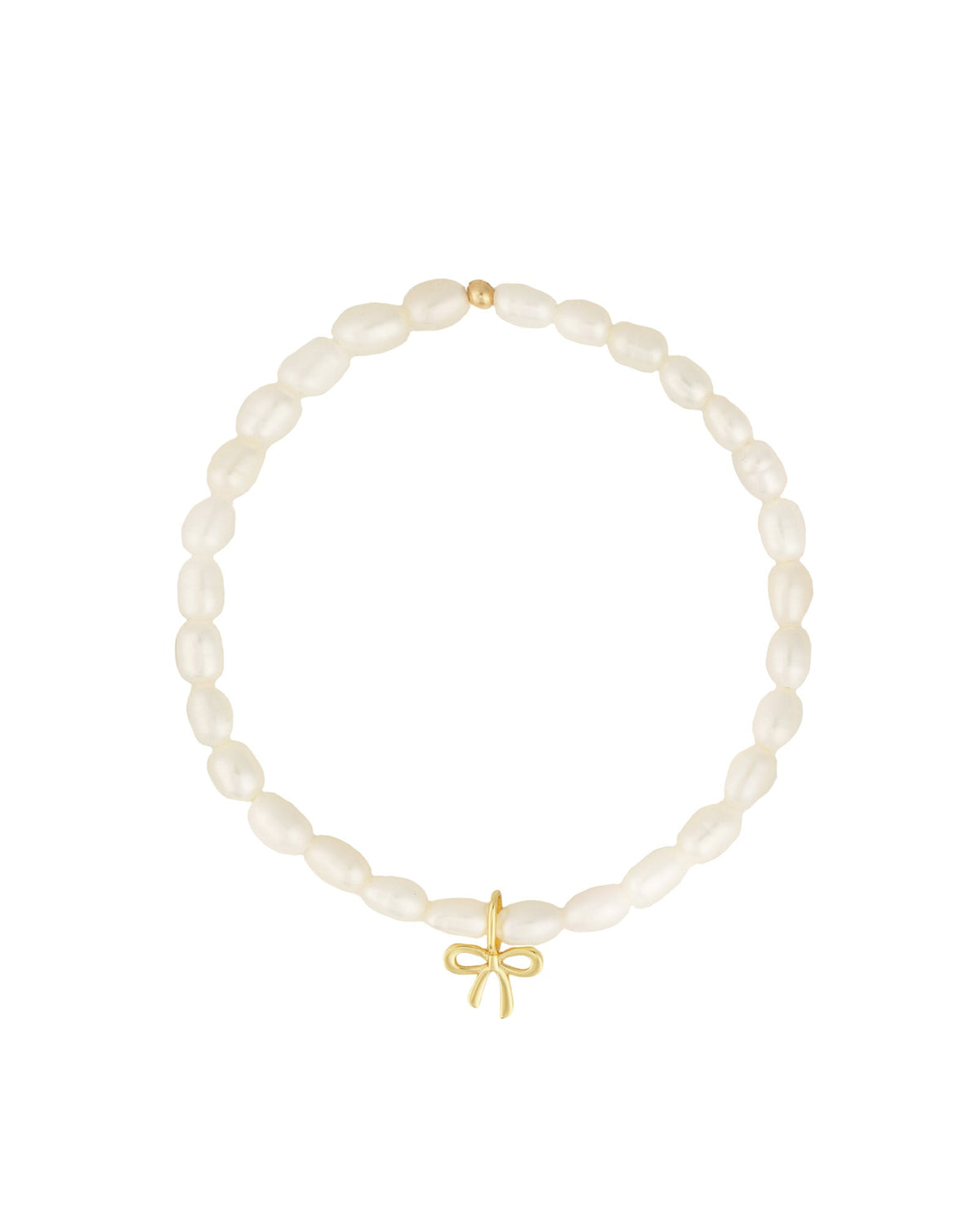 Bow Drop Pearl Bracelet | 3mm