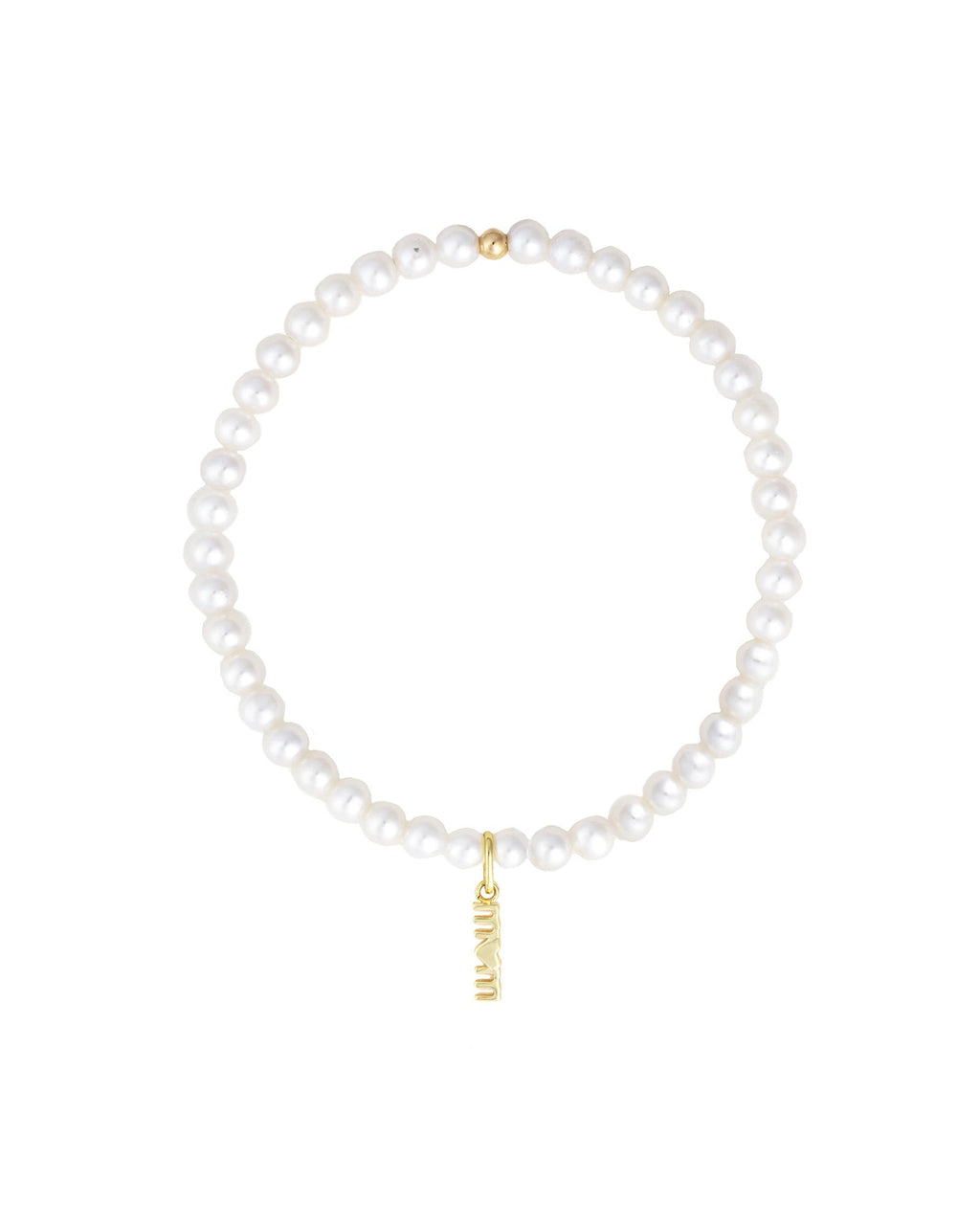 Mom Charm Pearl Beaded Bracelet