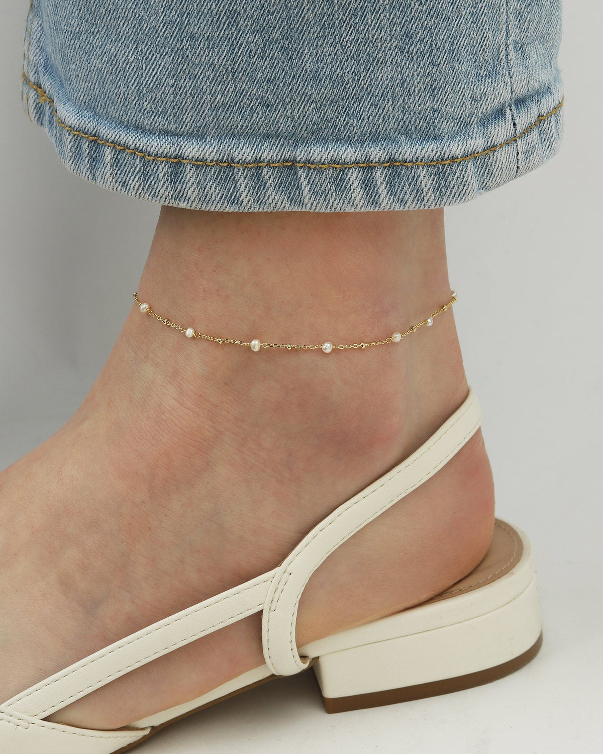 Pearl Satellite Chain Anklet