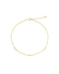 3 CZ Paperclip Chain Anklet
