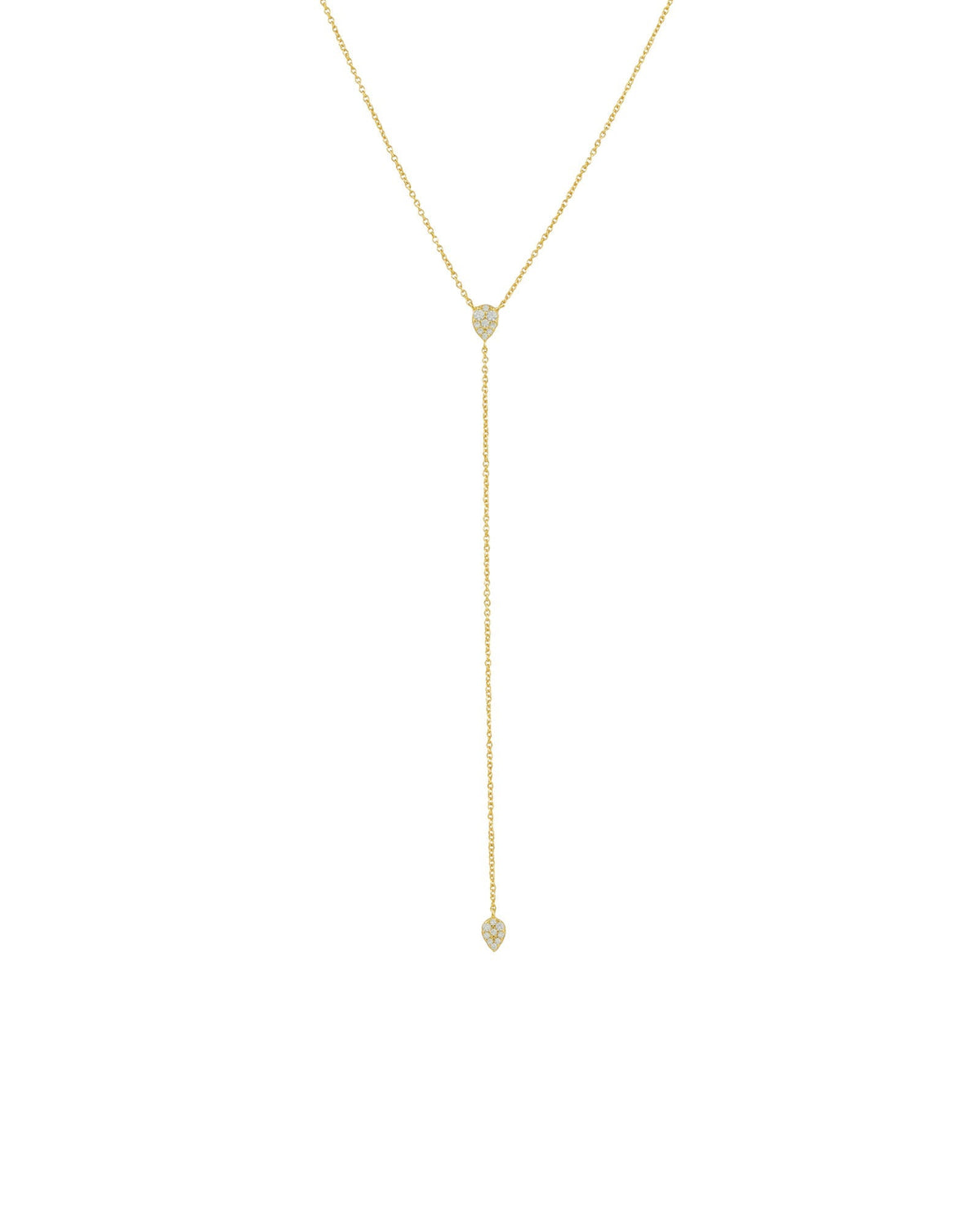 Teardrop Pavé Y Necklace