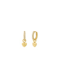 Pavé Drop Heart Huggie