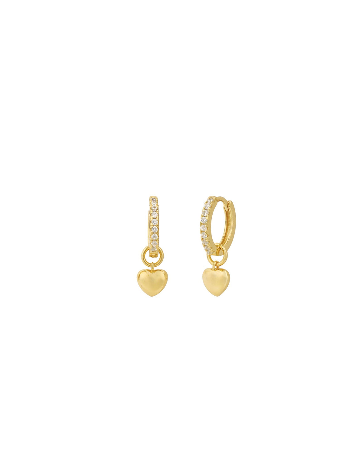 Pavé Drop Heart Huggie