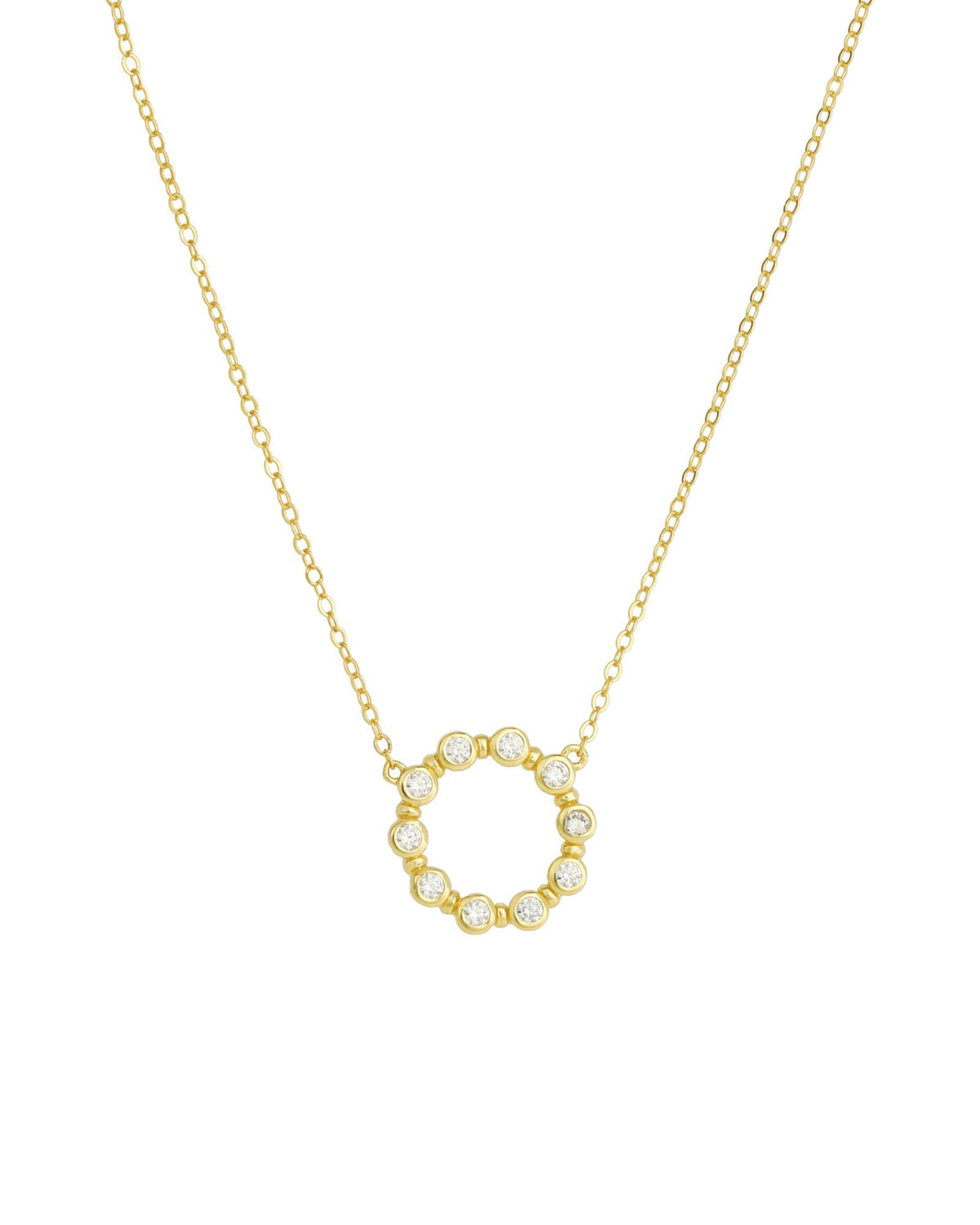 Open Circle CZ Necklace