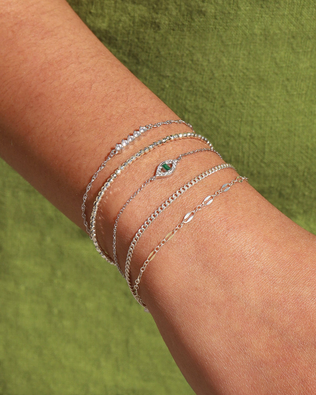 Emerald Cut Evil Eye Bracelet