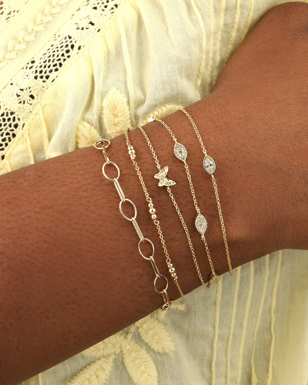 Pavé Evil Eye Station Bracelet