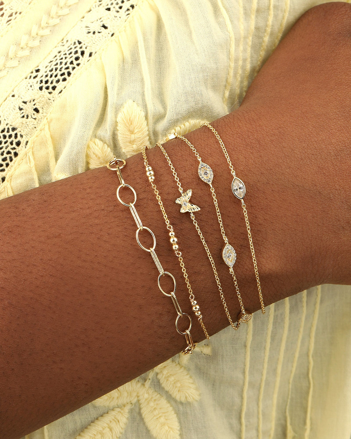 Pavé Evil Eye Station Bracelet