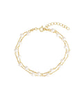 Double Row Pearl Station Bracelet