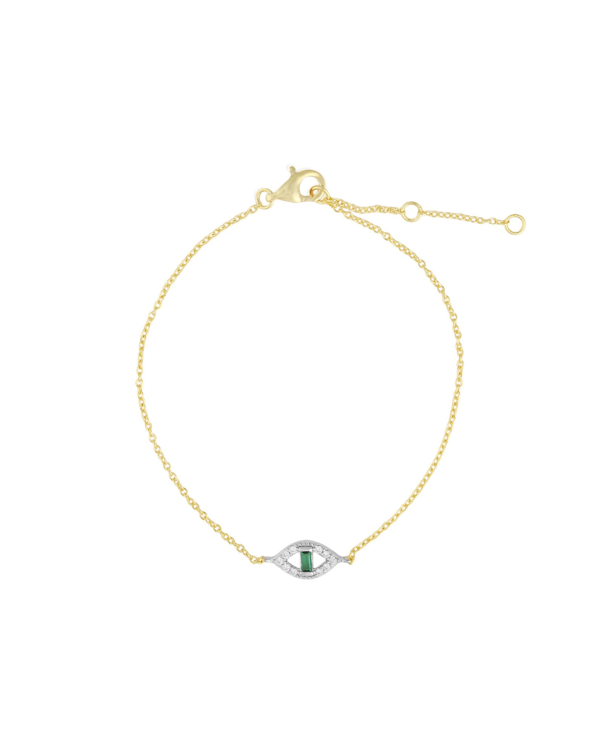 Emerald Cut Evil Eye Bracelet