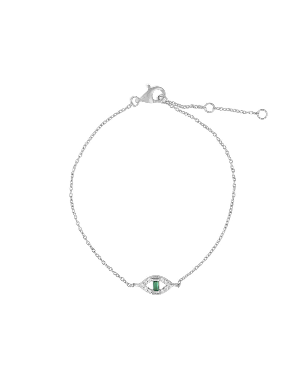 Emerald Cut Evil Eye Bracelet