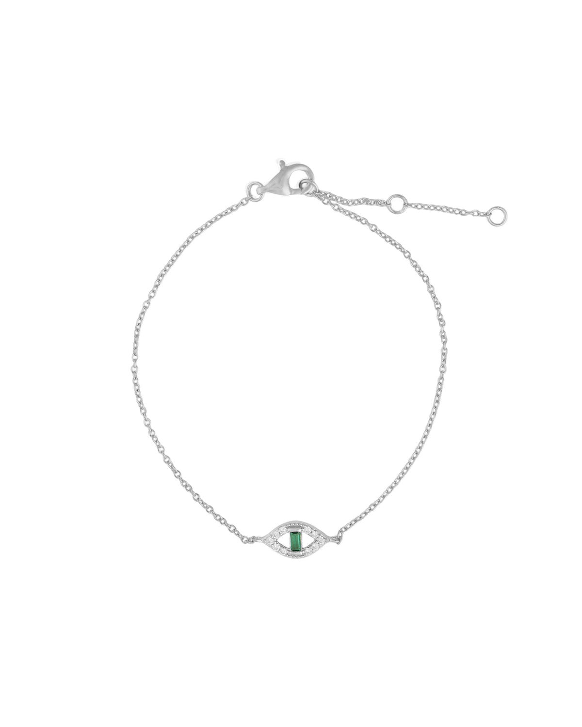 Emerald Cut Evil Eye Bracelet