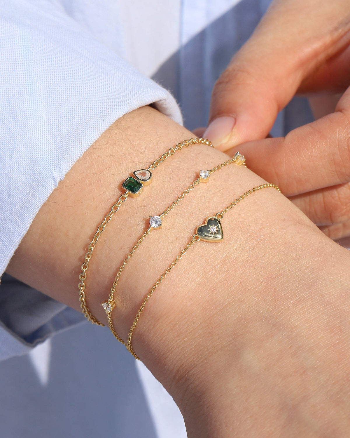 Starburst Heart Chain Bracelet