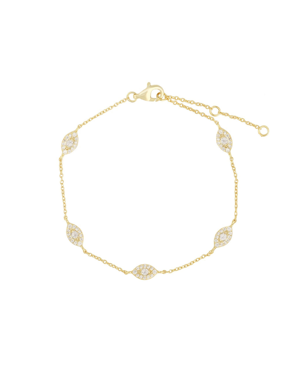 Pavé Evil Eye Station Bracelet