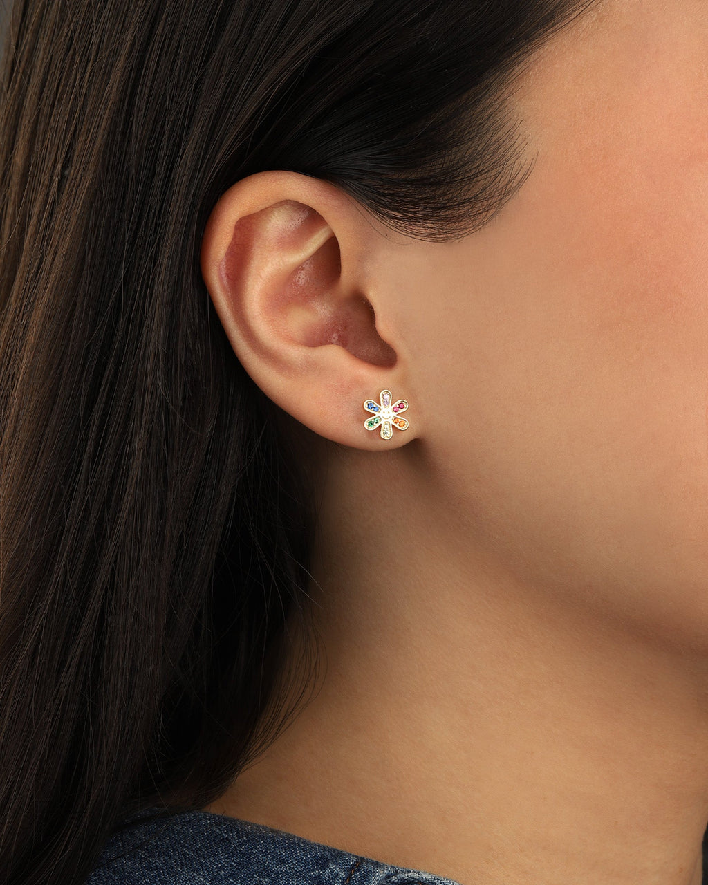 Rainbow Flower Studs