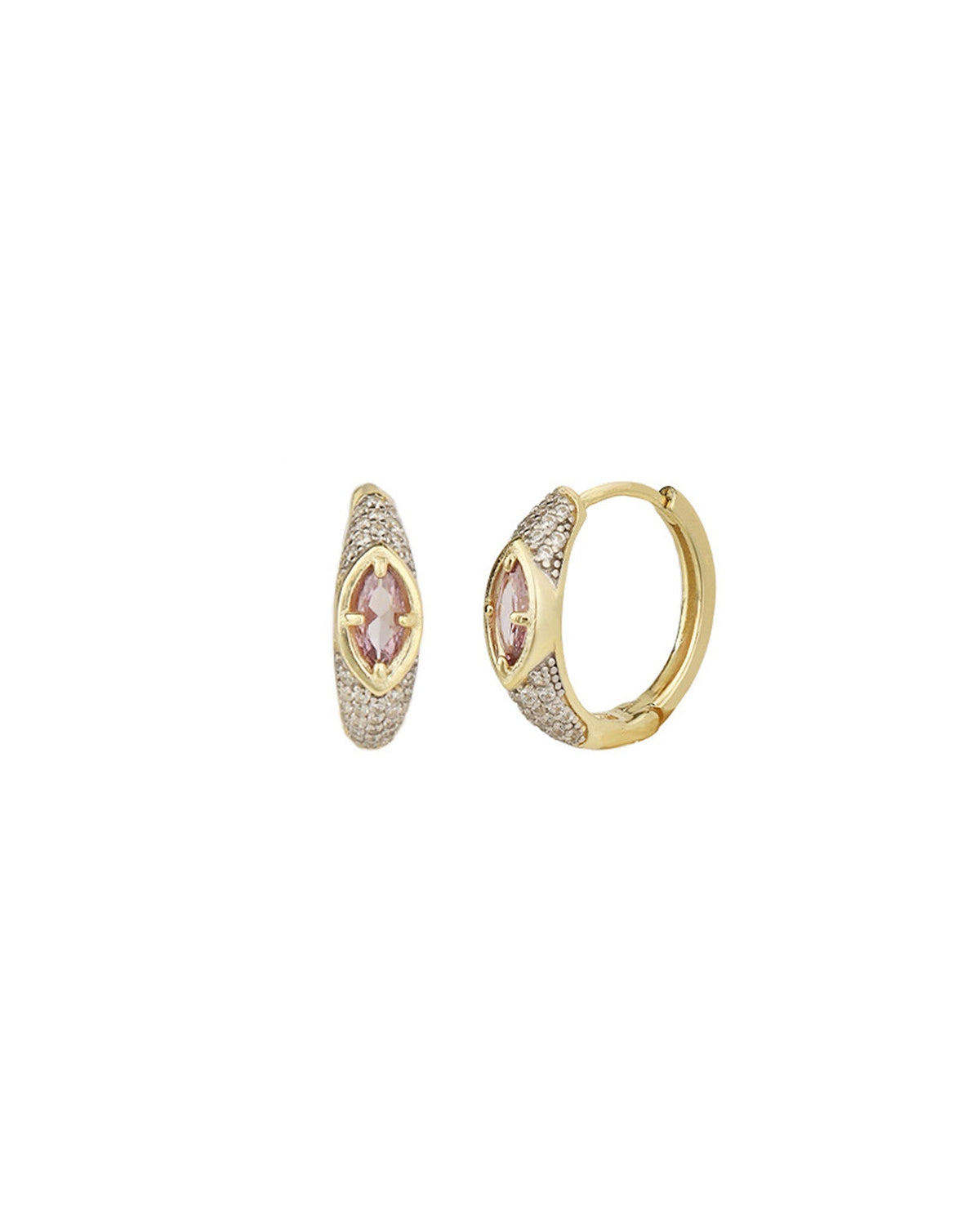 Marquise CZ Pavé Huggies