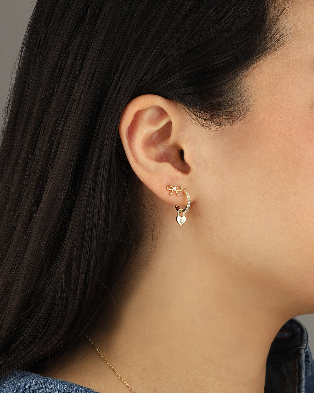 Bezel Bow Studs