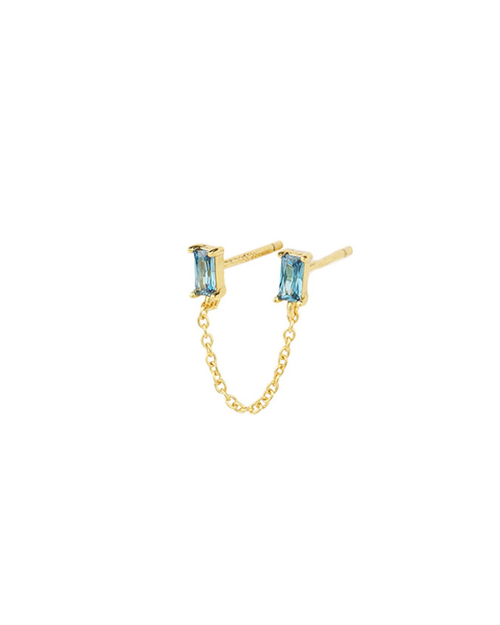 Double Baguette Single Stud