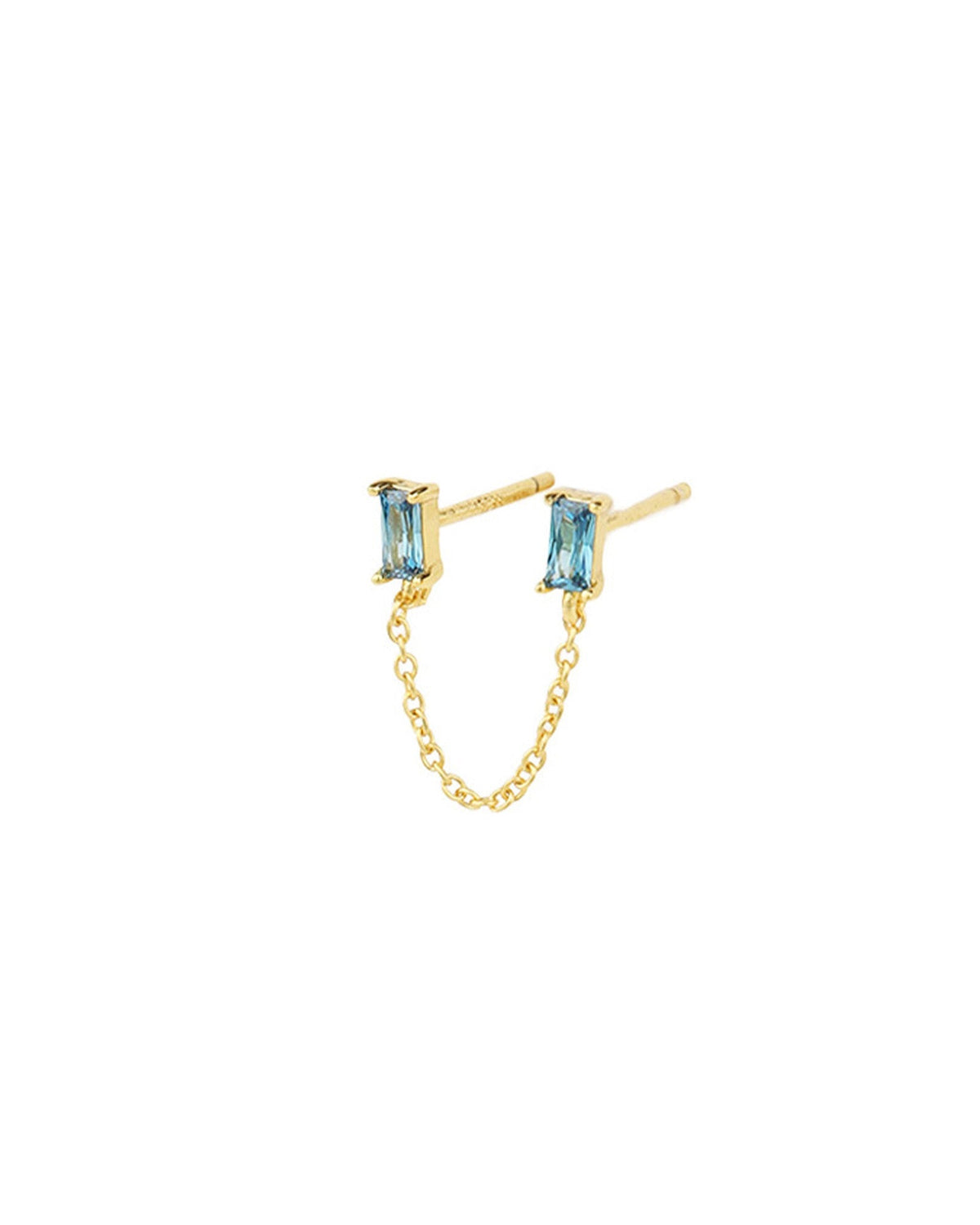 Double Baguette Single Stud