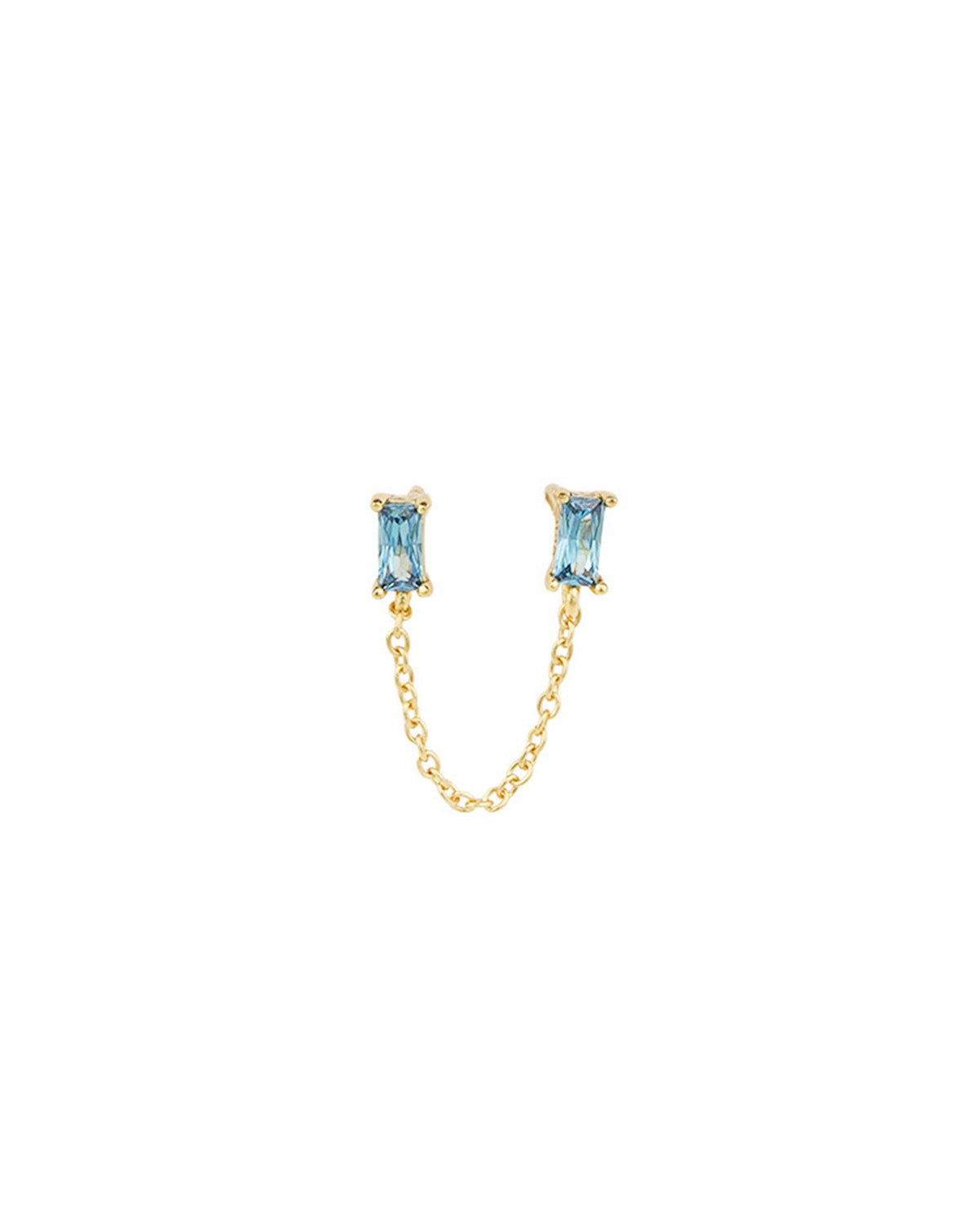 Double Baguette Single Stud
