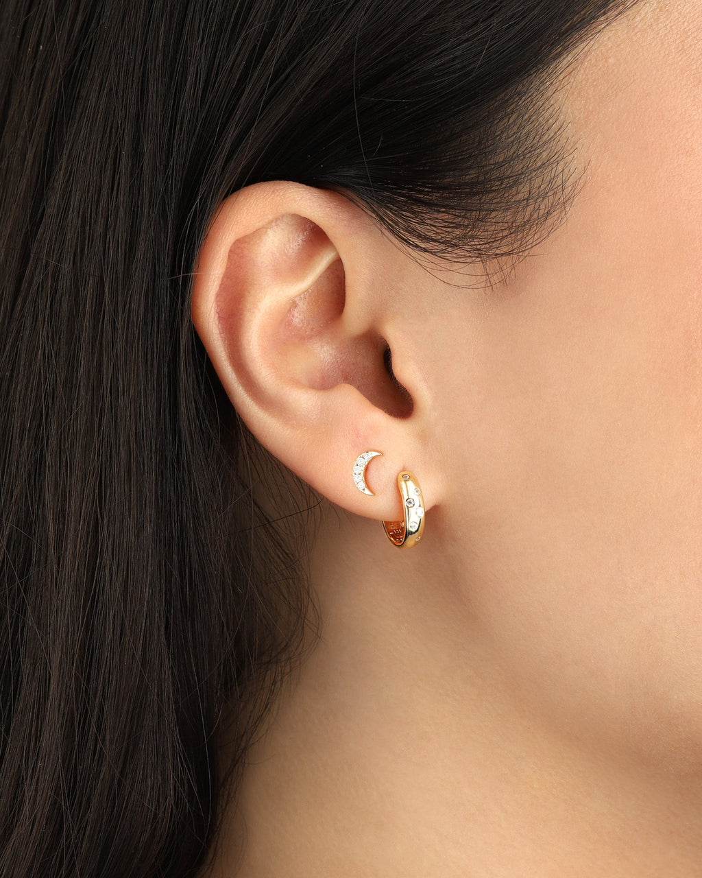 Pavé Moon Studs