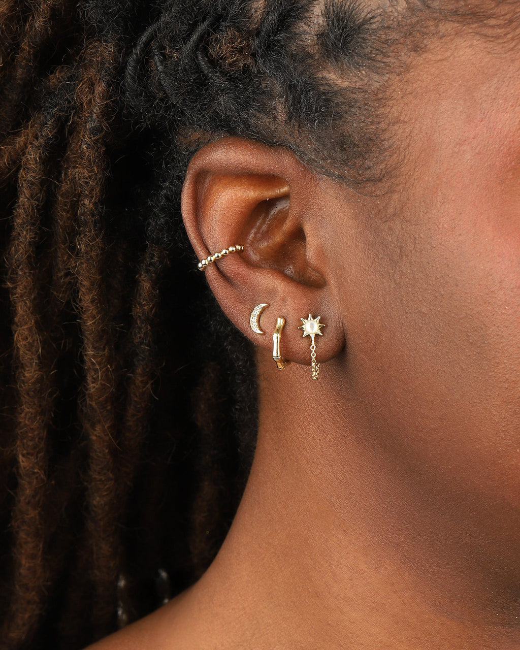 Pavé Moon Studs