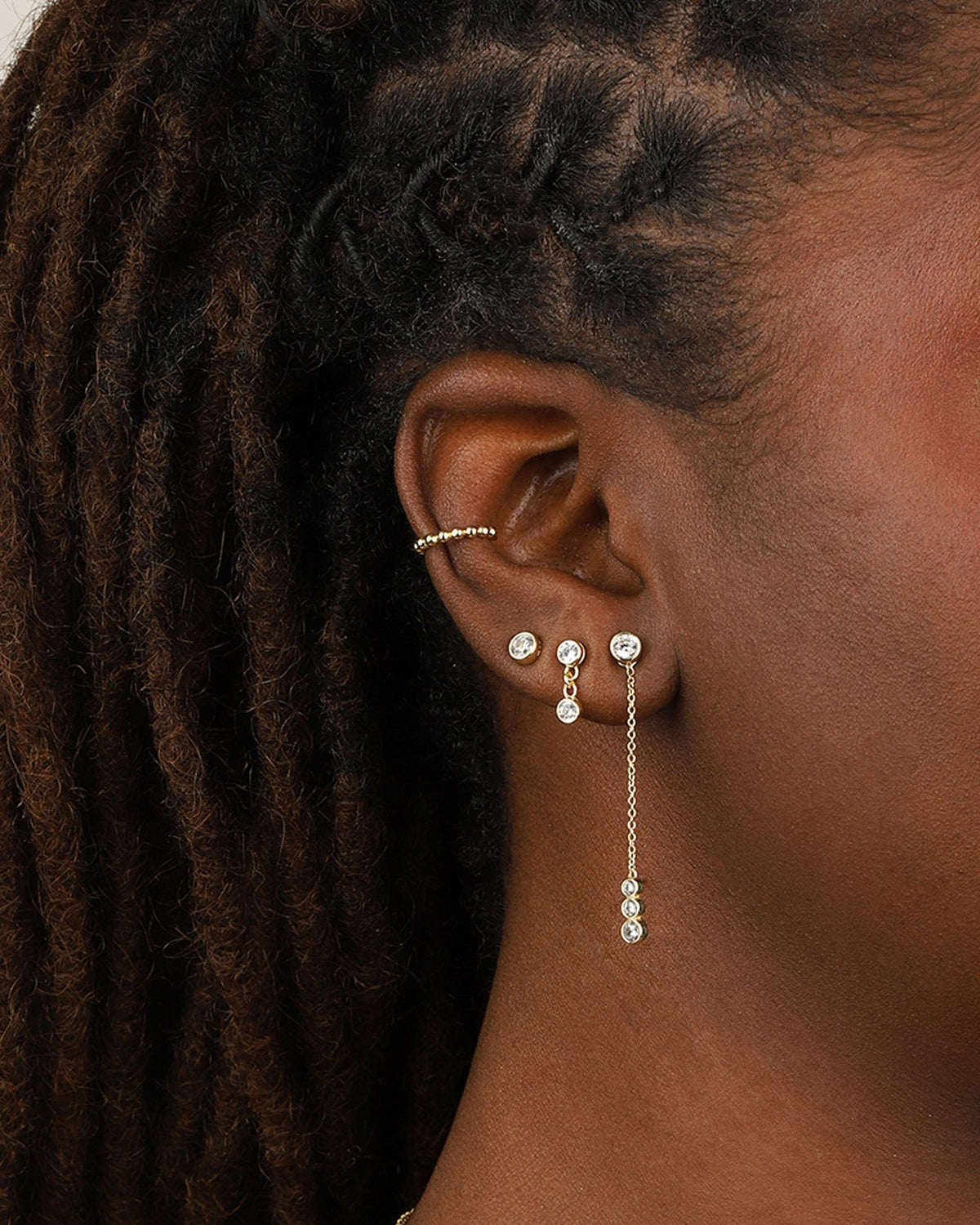 Round Bezel CZ Ear Jacket