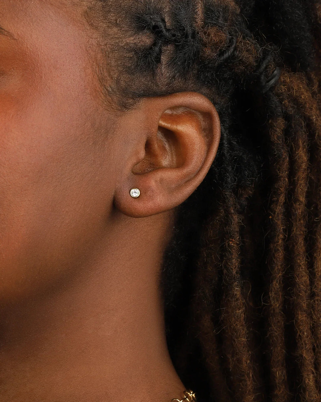 CZ Bezel Single Stud