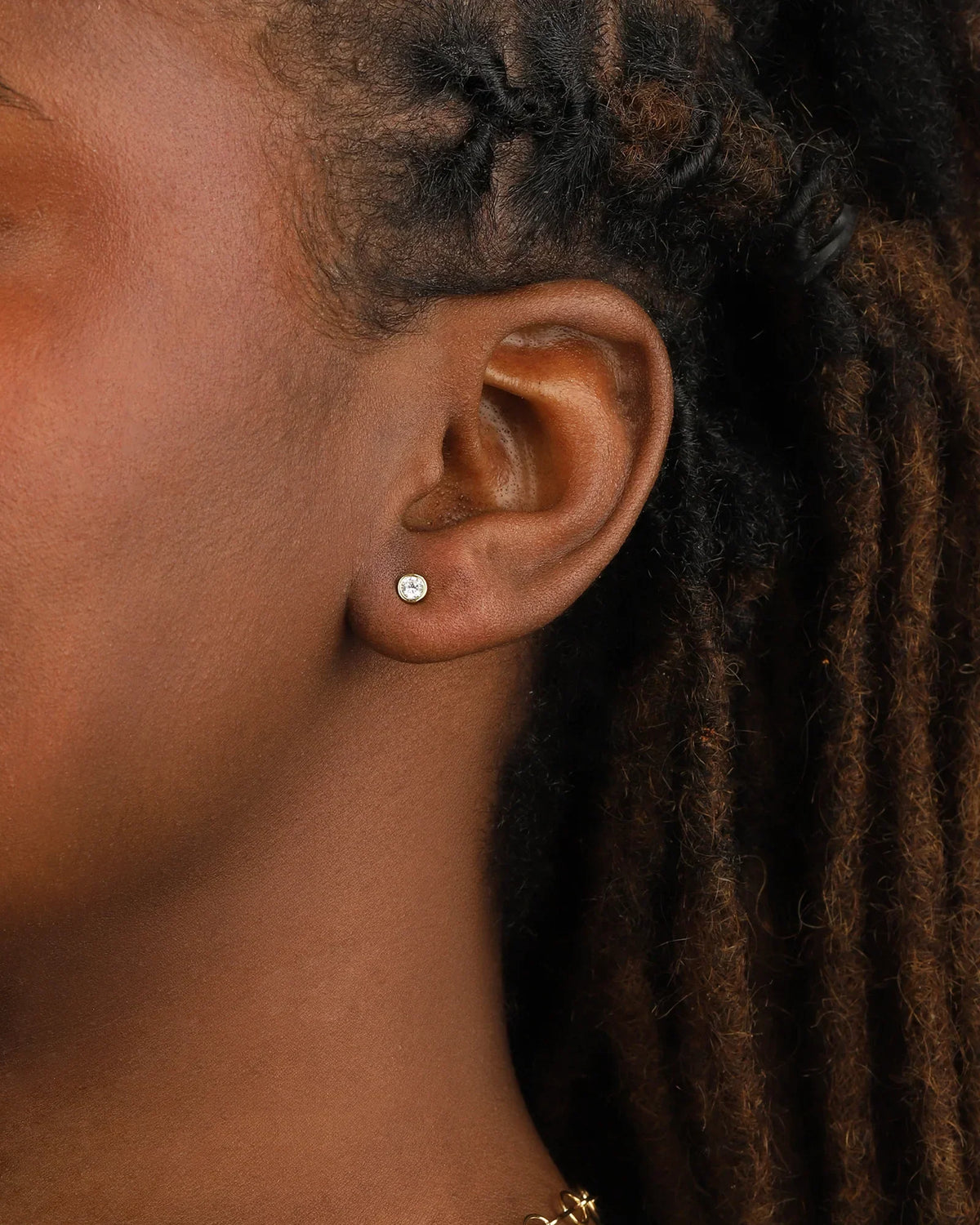 CZ Bezel Single Stud