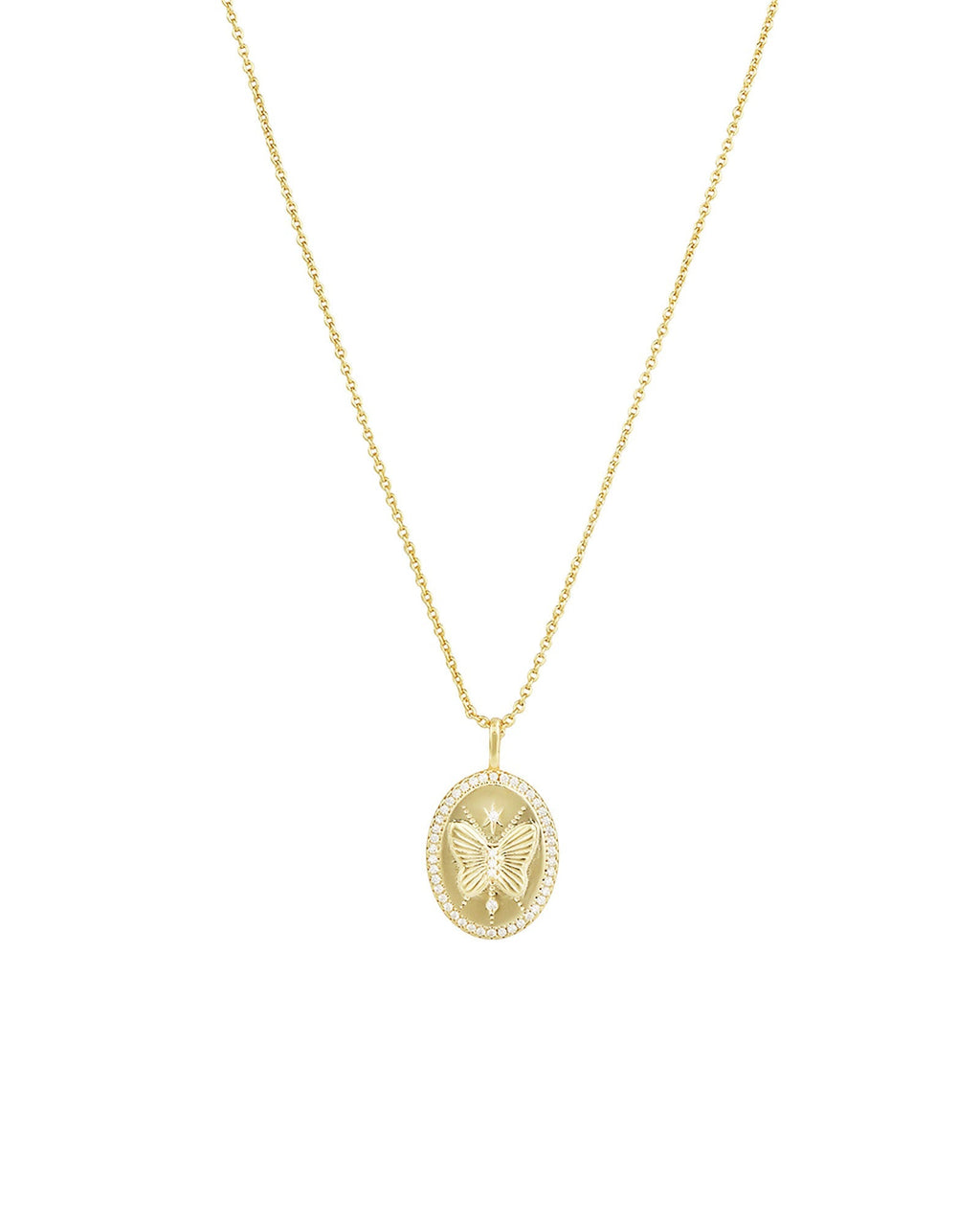 Oval Butterfly Necklace