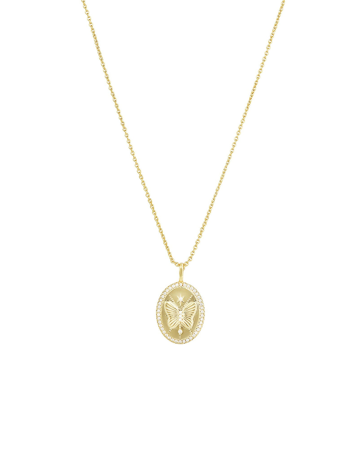 Oval Butterfly Necklace